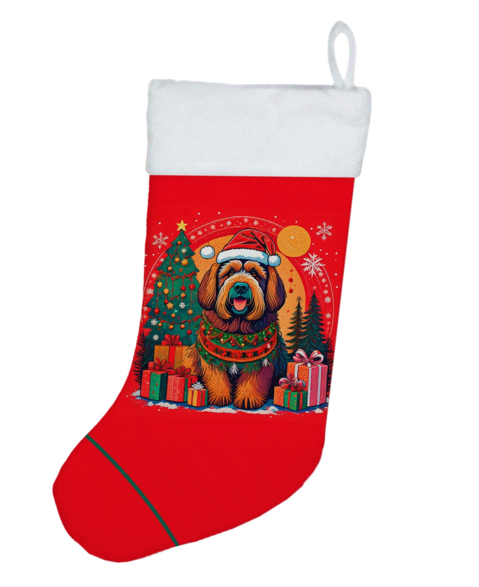 18 x 13.5 in. Unisex Briard Polyester Christmas Stocking