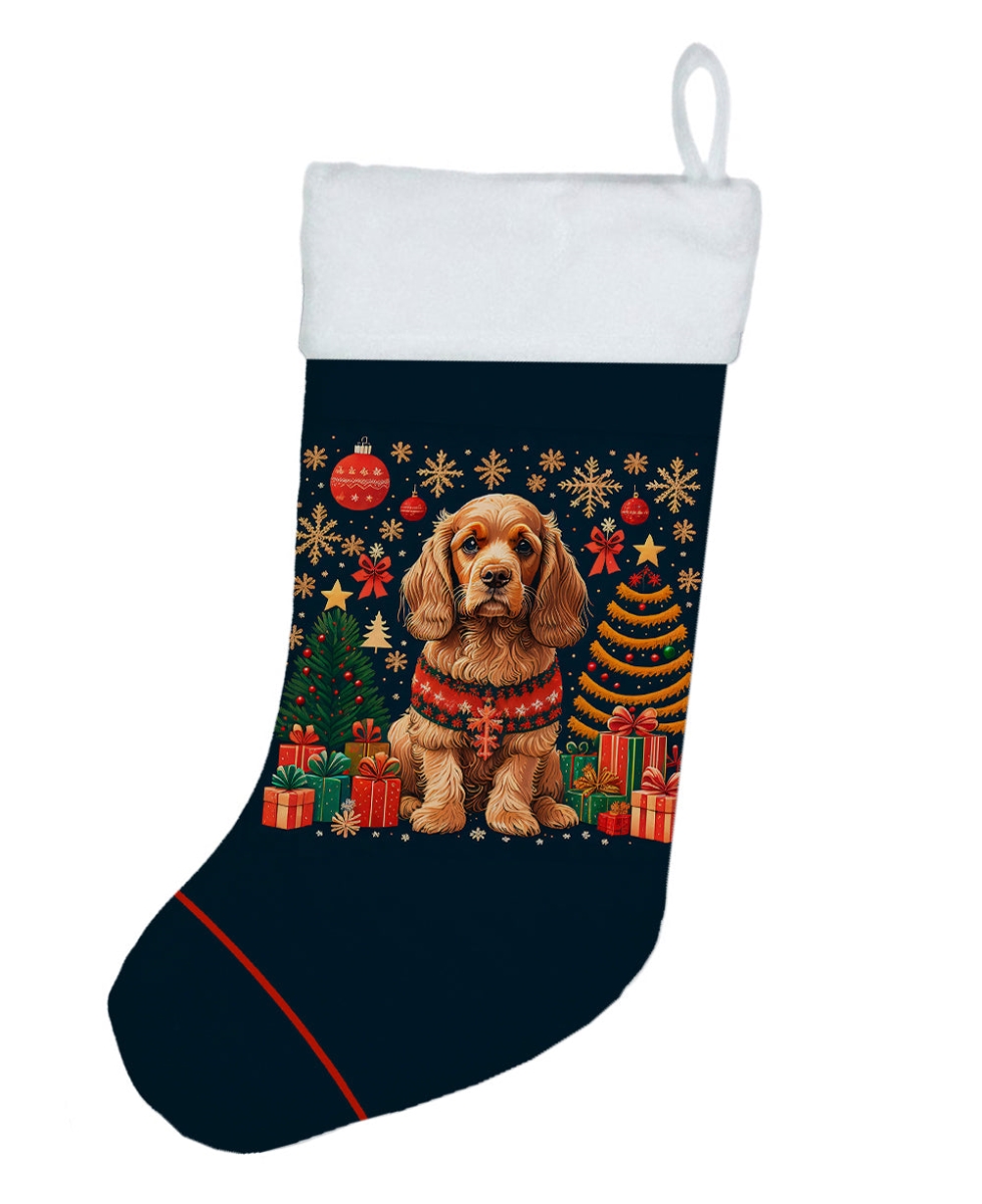 18 x 13.5 in. Unisex Cocker Spaniel Polyester Christmas Stocking
