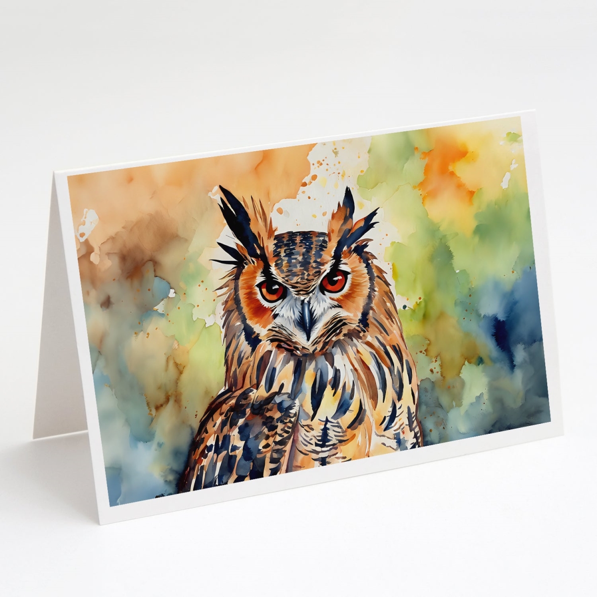 5 x 7 in. Unisex Eurasian Eagle Owl Greeting Cards - Pack of 8