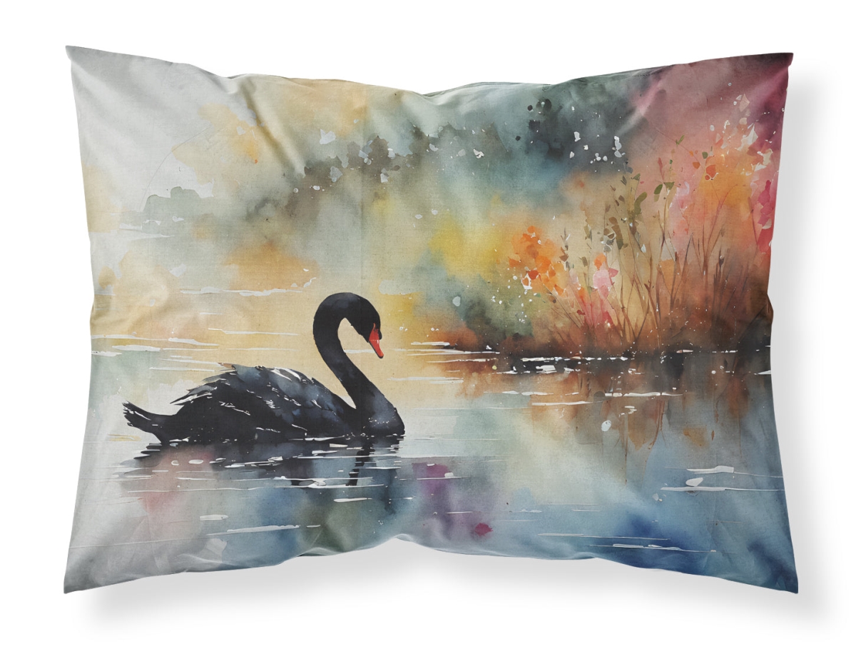 20.5 x 30 in. Unisex Black Swan Standard Pillowcase