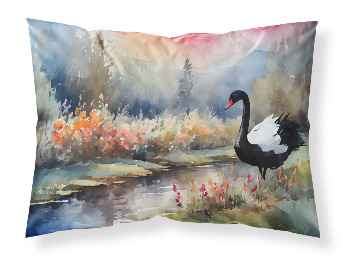20.5 x 30 in. Unisex Black Swan Standard Pillowcase
