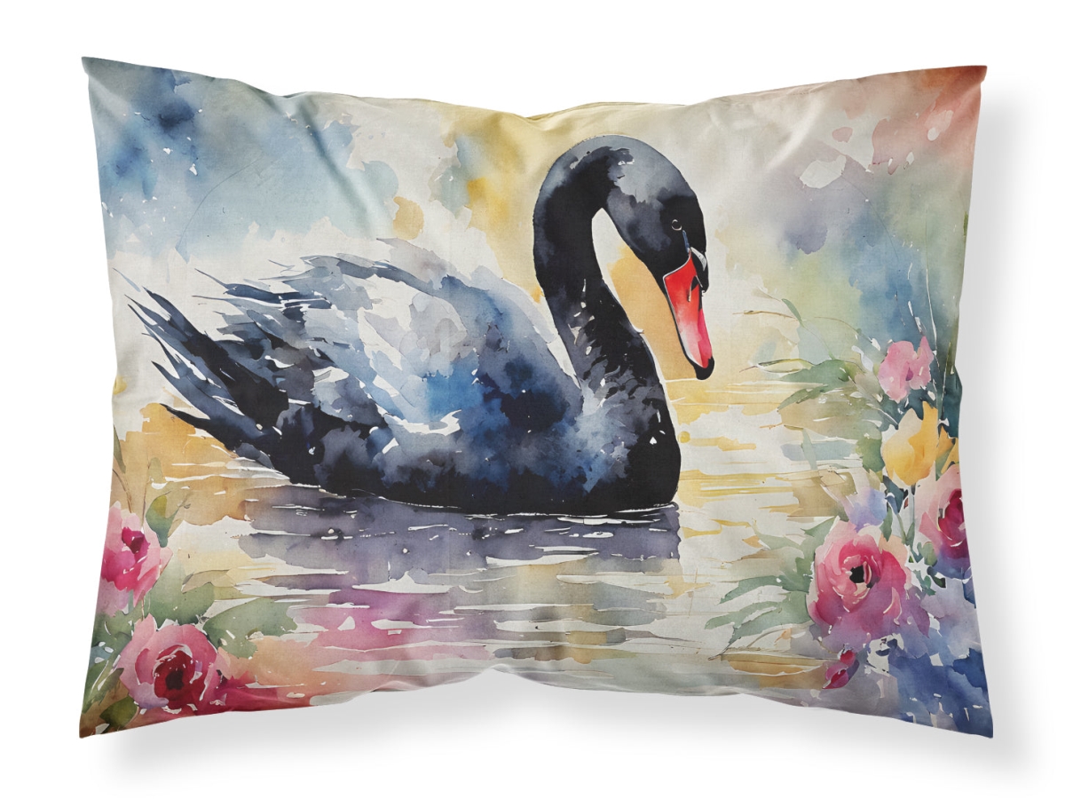 20.5 x 30 in. Unisex Black Swan Standard Pillowcase