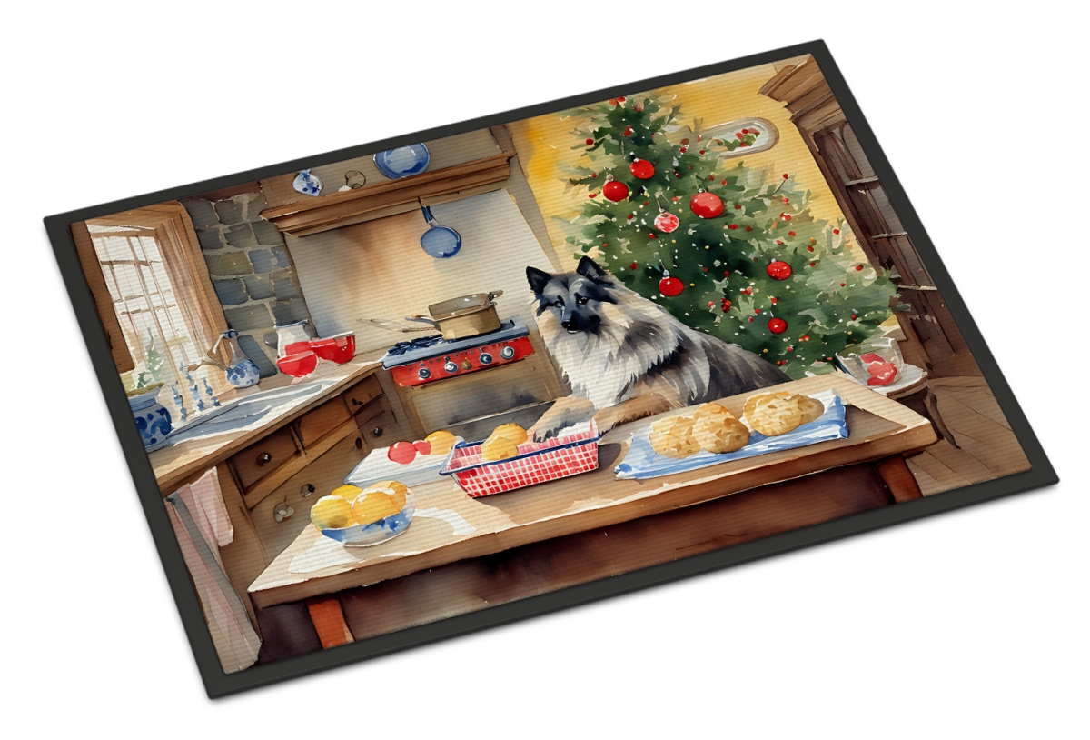 DAC3833MAT 18 x 27 in.  Keeshond Christmas Cookies Doormat