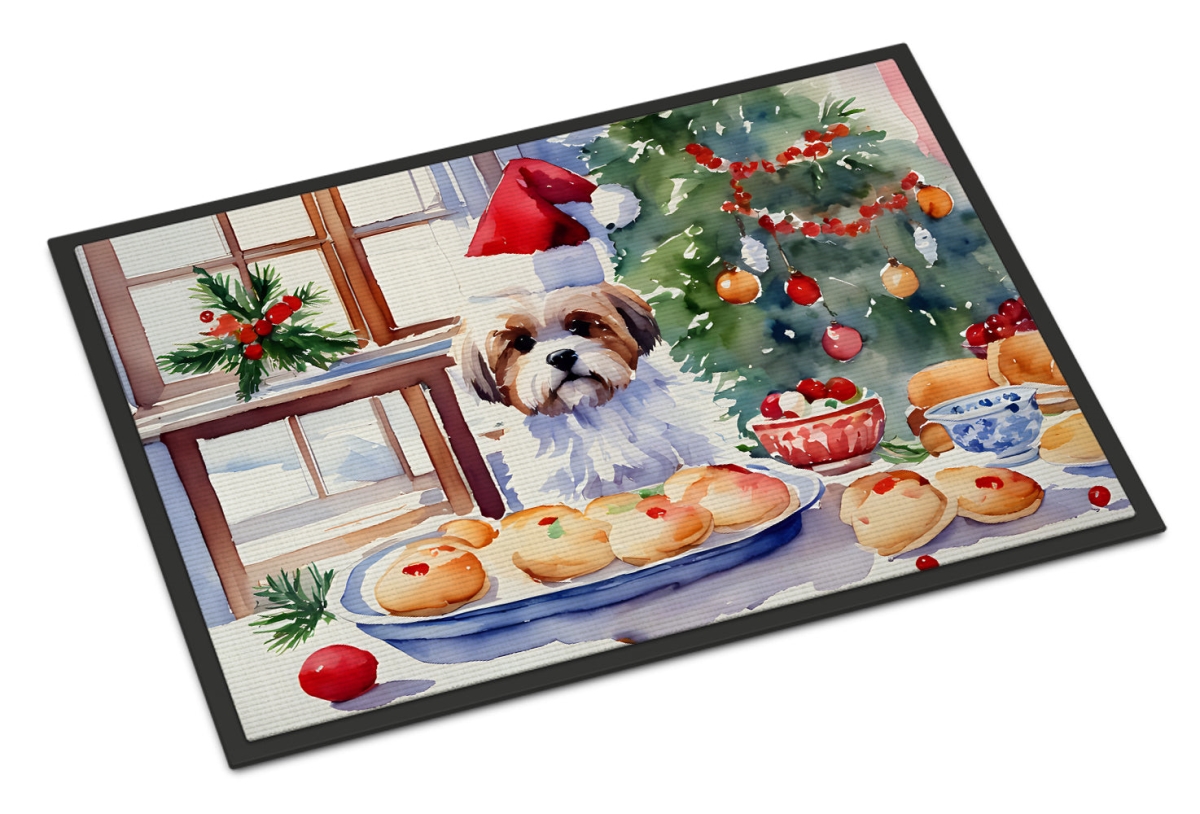 DAC3847MAT 18 x 27 in.  Lhasa Apso Christmas Cookies Doormat
