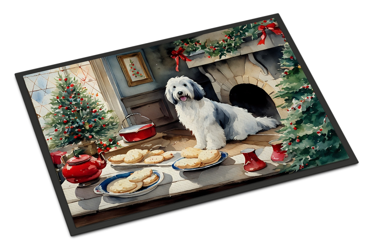 18 x 27 in. Unisex Old English Sheepdog Christmas Cookies Doormat