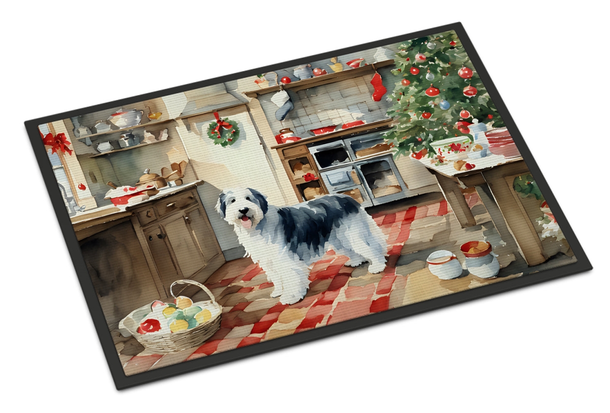18 x 27 in. Unisex Old English Sheepdog Christmas Cookies Doormat
