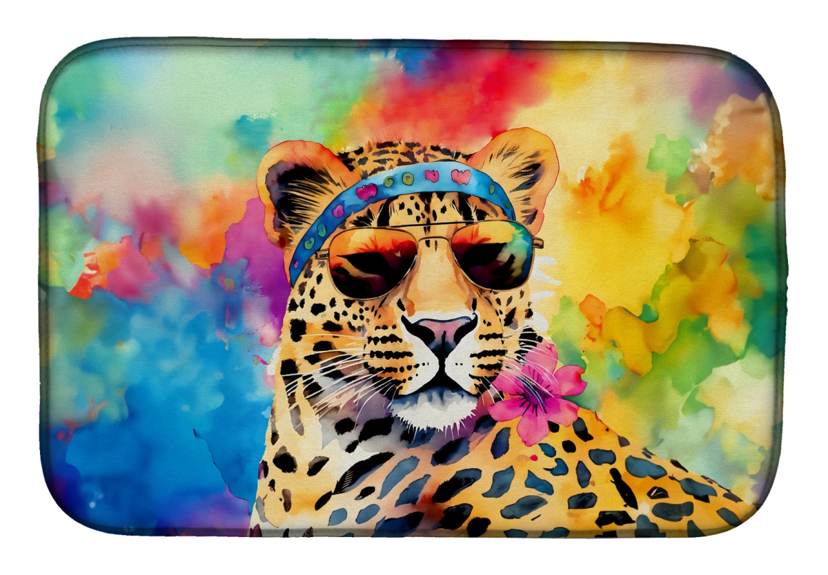 Picture of Carolines Treasures DAC4002DDM 21 x 14 in.  Hippie Animal Leopard Dish Drying Mat