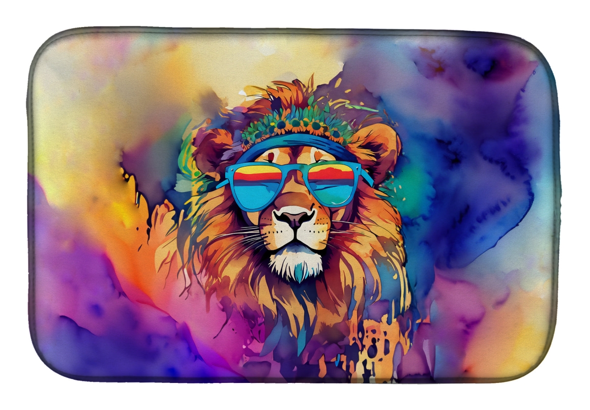Picture of Carolines Treasures DAC4003DDM 21 x 14 in.  Hippie Animal Lion Dish Drying Mat