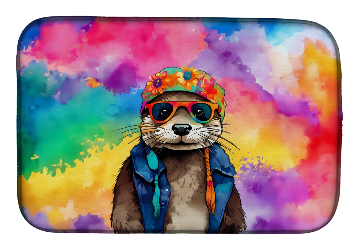 Picture of Carolines Treasures DAC4012DDM 21 x 14 in.  Hippie Animal Otter Dish Drying Mat
