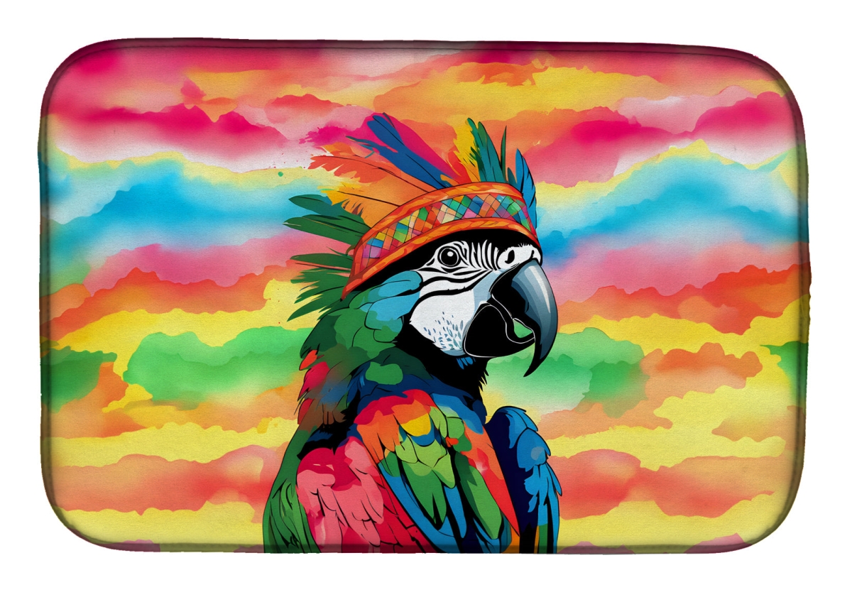 Picture of Carolines Treasures DAC4018DDM 21 x 14 in.  Hippie Animal Parrot Dish Drying Mat