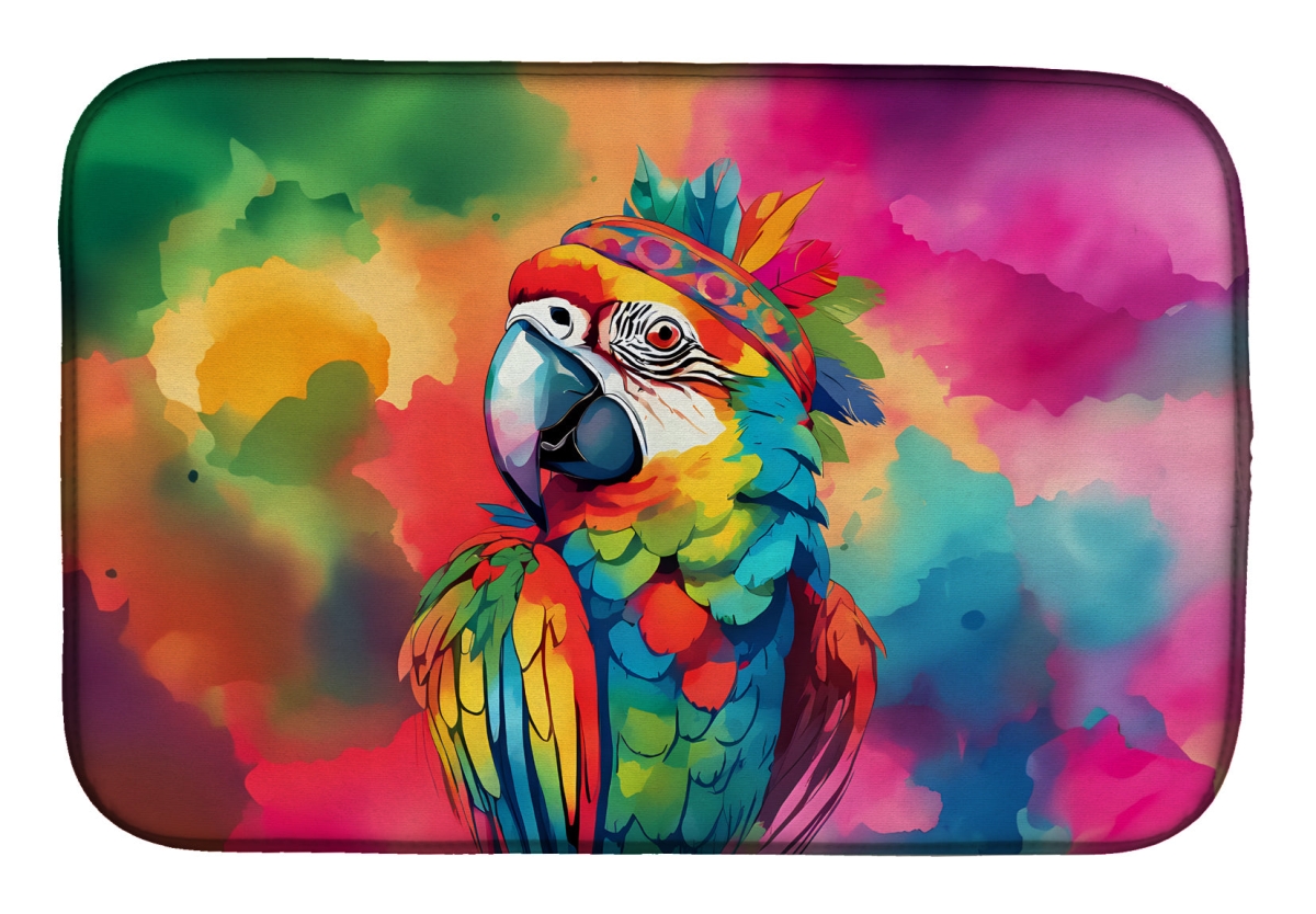 Picture of Carolines Treasures DAC4019DDM 21 x 14 in.  Hippie Animal Parrot Dish Drying Mat