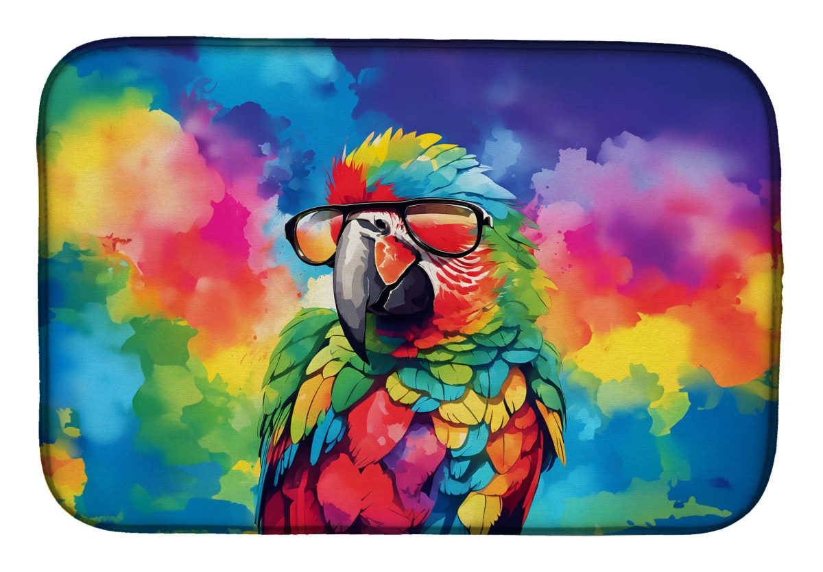 Picture of Carolines Treasures DAC4020DDM 21 x 14 in.  Hippie Animal Parrot Dish Drying Mat