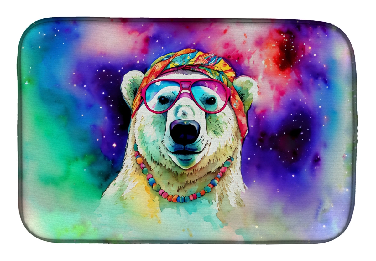 Picture of Carolines Treasures DAC4030DDM 21 x 14 in. Unisex Hippie Animal Polar Bear Dish Drying Mat