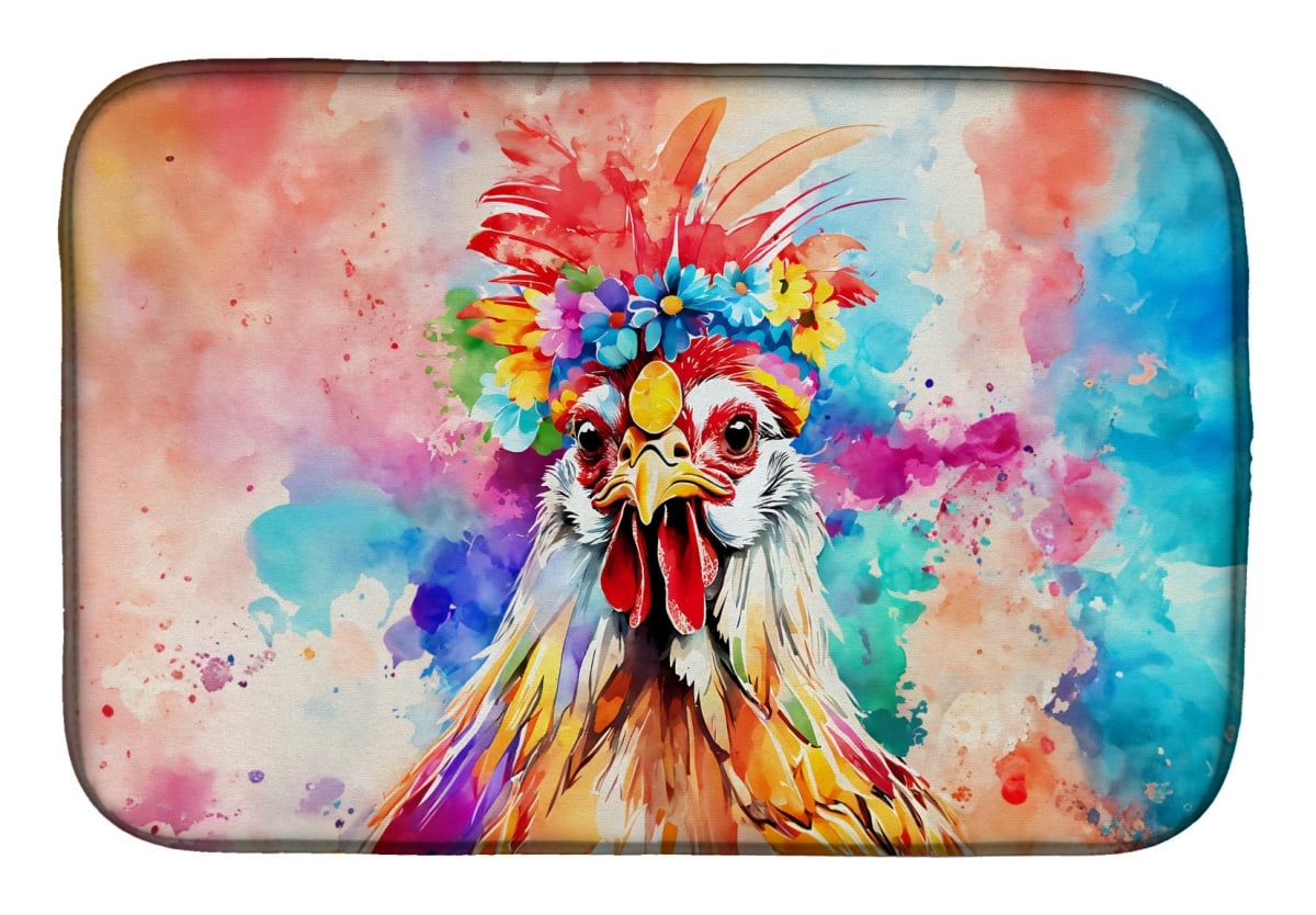 Picture of Carolines Treasures DAC4031DDM 21 x 14 in. Unisex Hippie Animal Polish Poland Rooster Dish Drying Mat