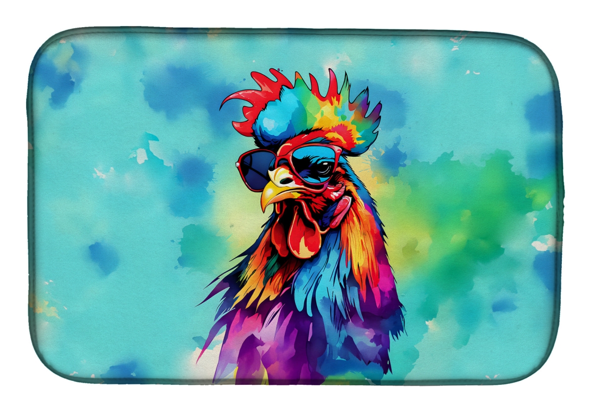 DAC4040DDM 21 x 14 in.  Hippie Animal Rooster Dish Drying Mat