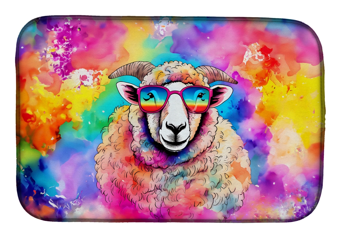 DAC4041DDM 21 x 14 in.  Hippie Animal Sheep Dish Drying Mat