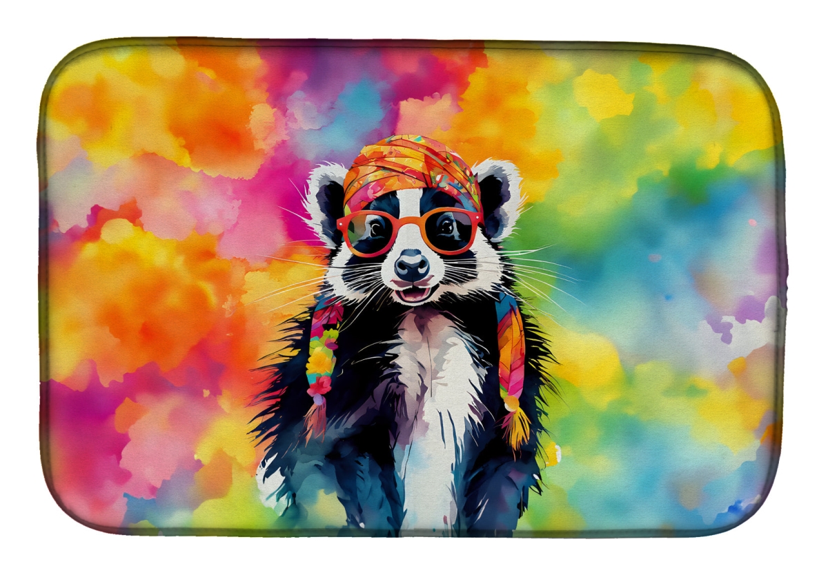 DAC4044DDM 21 x 14 in.  Hippie Animal Skunk Dish Drying Mat