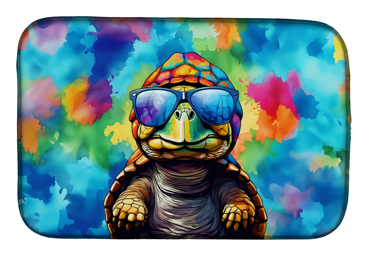 21 x 14 in. Unisex Hippie Animal Tortoise Turtle Dish Drying Mat
