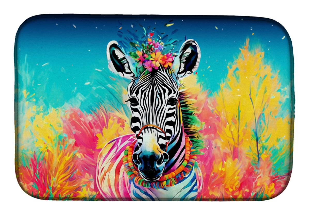21 x 14 in. Unisex Hippie Animal Zebra Dish Drying Mat