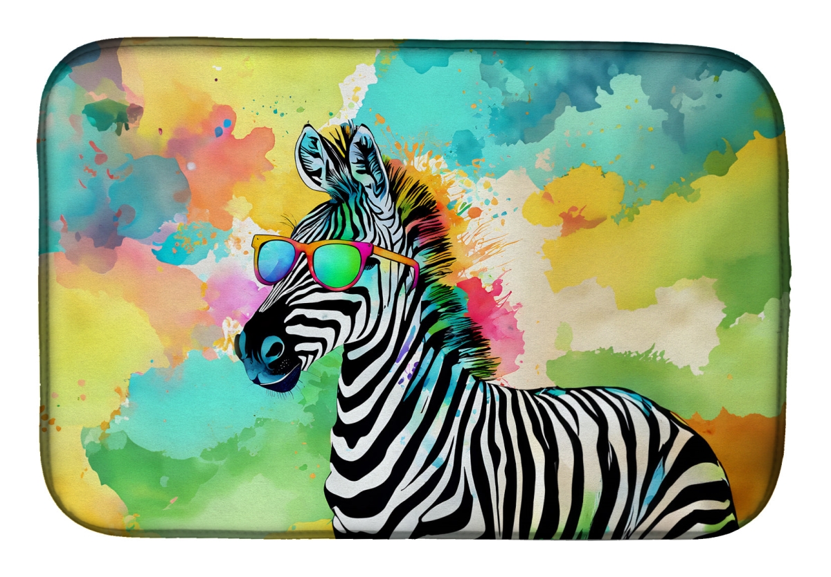 DAC4053DDM 21 x 14 in.  Hippie Animal Zebra Dish Drying Mat