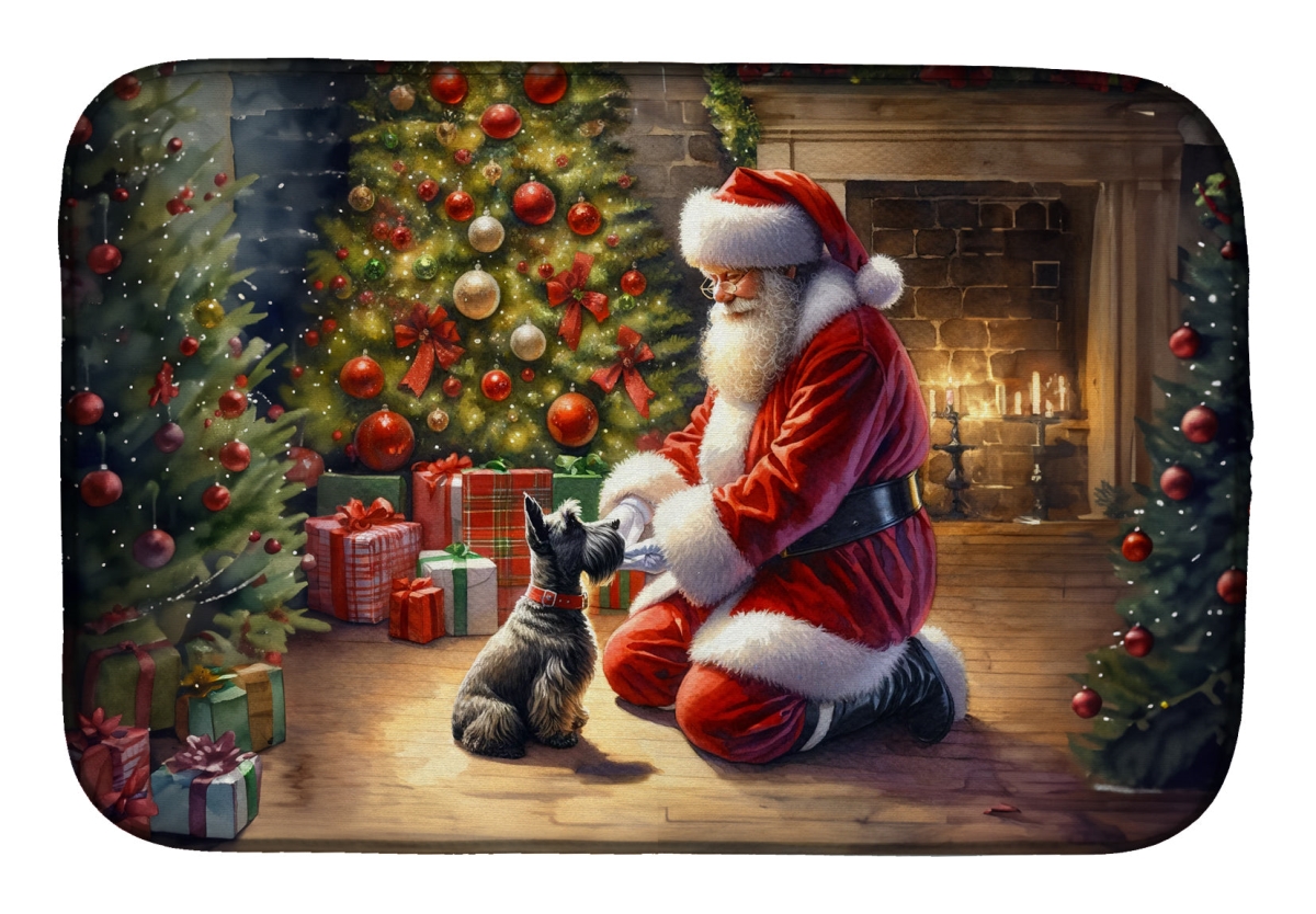 Picture of Carolines Treasures DAC4155DDM 21 x 14 in. Unisex Scottish Terrier & Santa Claus Dish Drying Mat