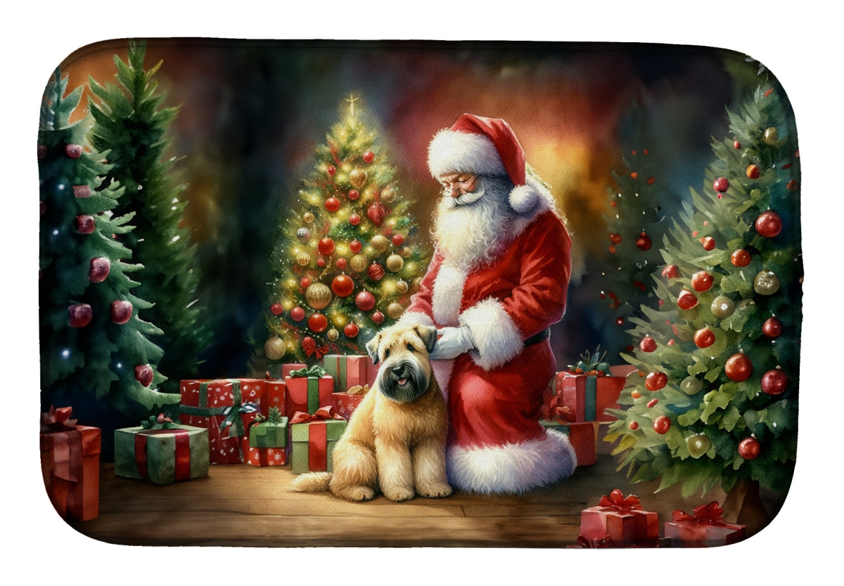 Picture of Carolines Treasures DAC4160DDM 21 x 14 in. Unisex Wheaten Terrier & Santa Claus Dish Drying Mat