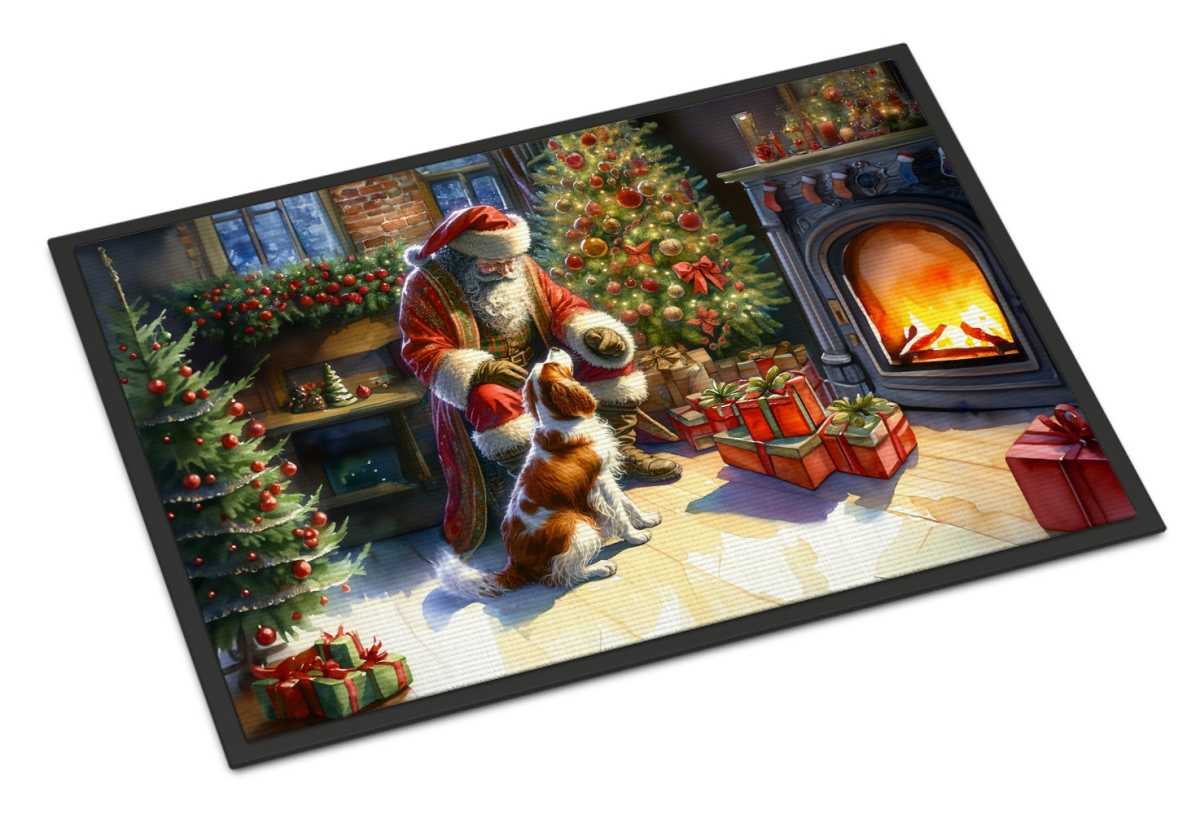 24 x 36 in. Unisex Brittany & Santa Claus Doormat