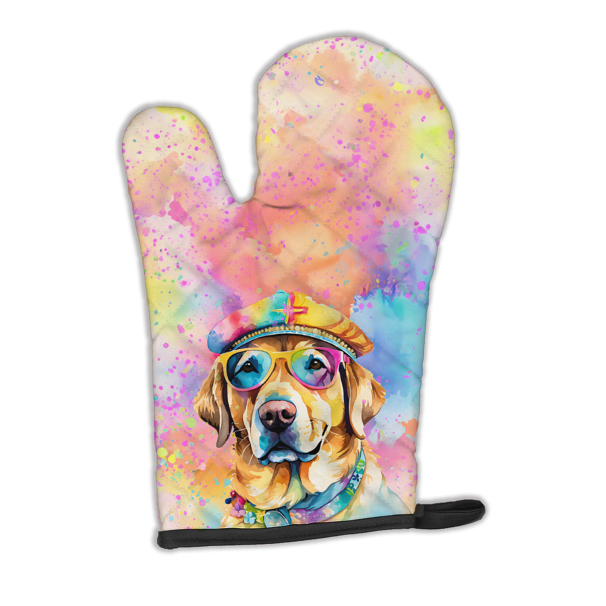 12 x 8.5 in. Unisex Yellow Labrador Hippie Dawg Polyester Oven Mitt