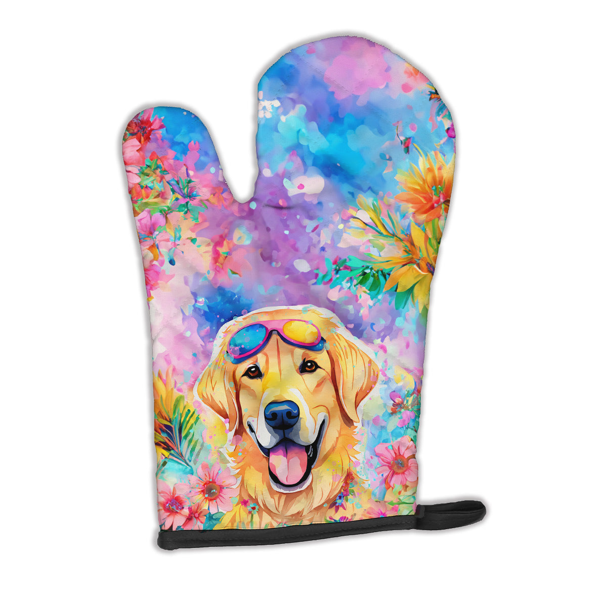 12 x 8.5 in. Unisex Yellow Labrador Hippie Dawg Polyester Oven Mitt