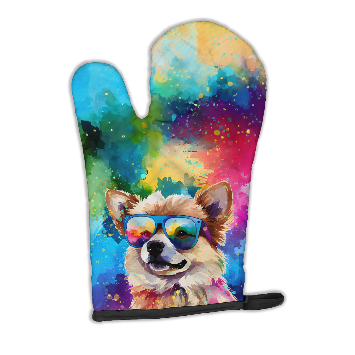 12 x 8.5 in. Unisex Pomeranian Hippie Dawg Polyester Oven Mitt