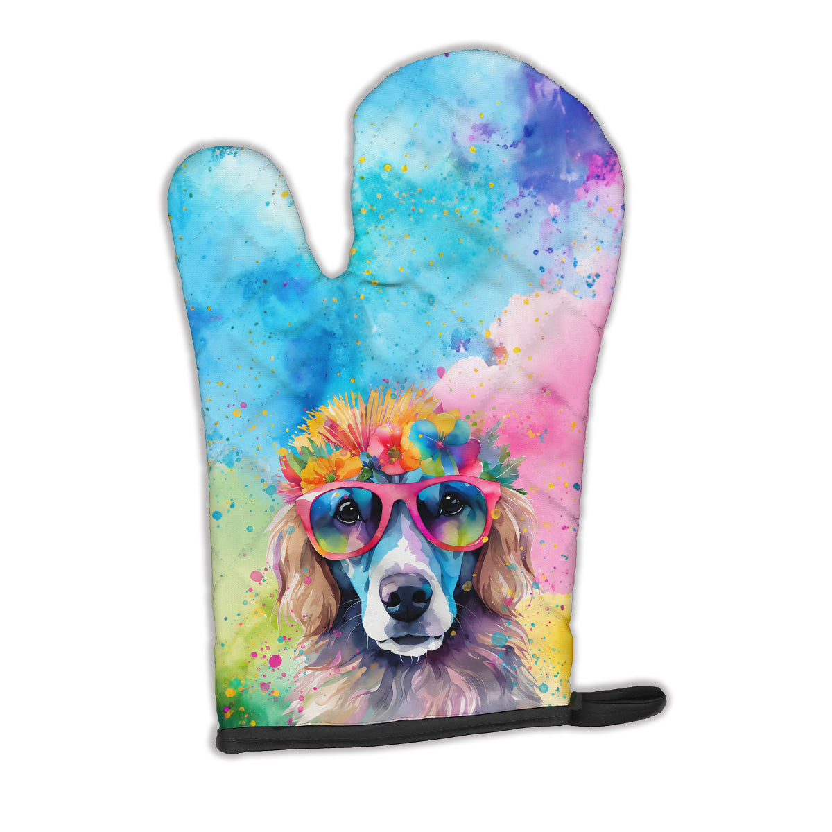 12 x 8.5 in. Unisex Poodle Hippie Dawg Polyester Oven Mitt