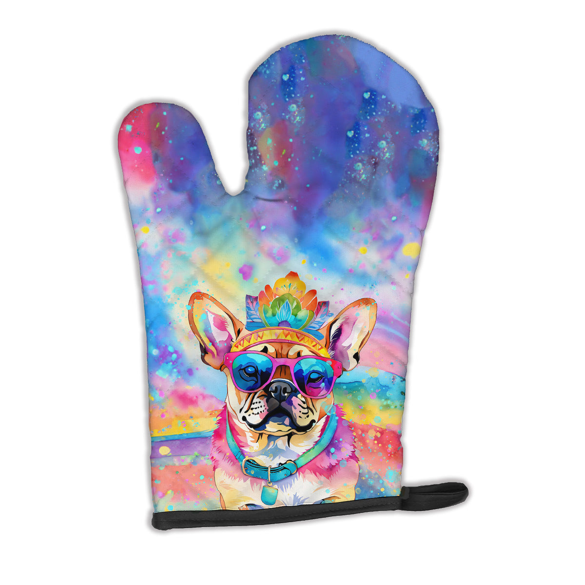 DAC2546OVMT 12 x 8.5 in. Unisex Pug Hippie Dawg Polyester Oven Mitt