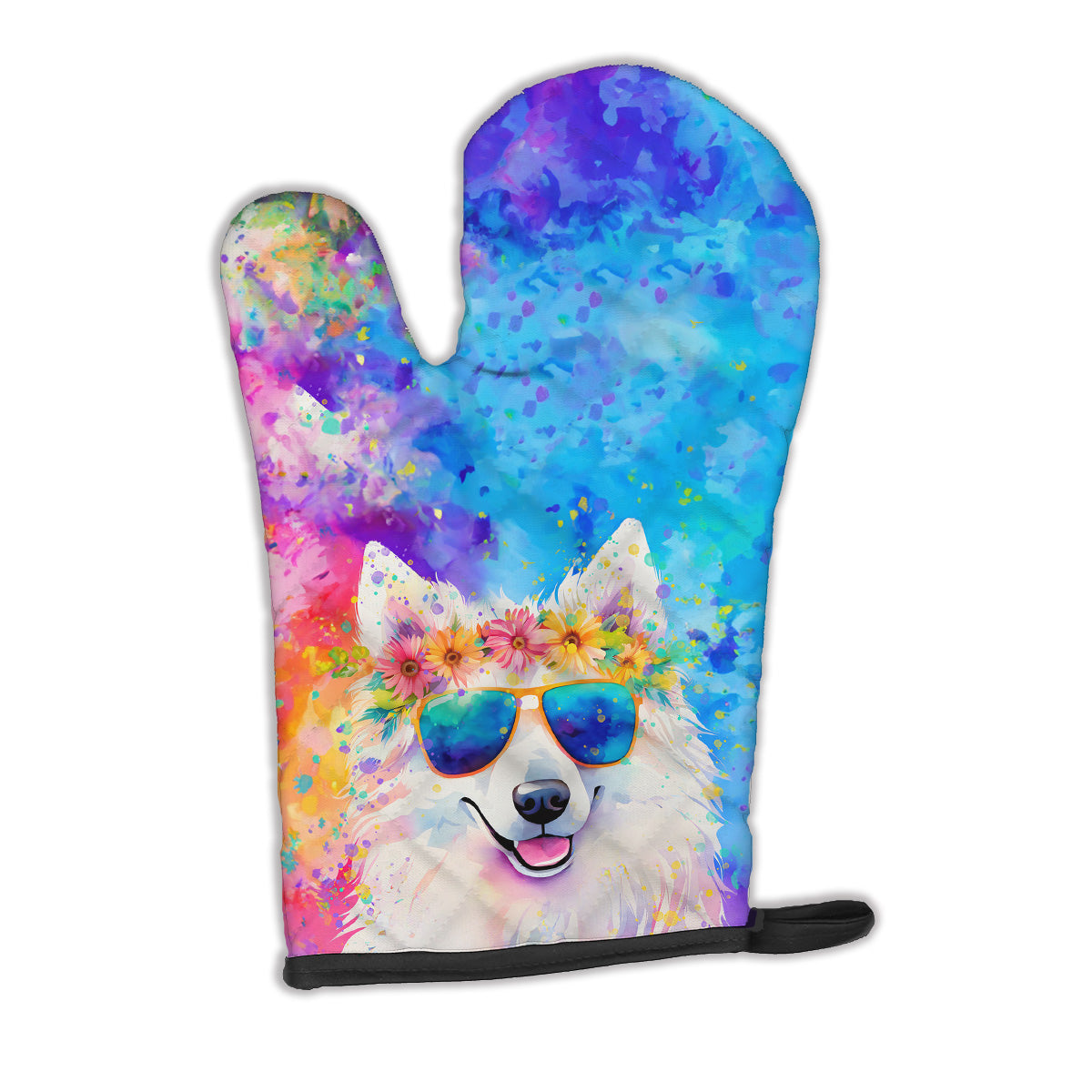12 x 8.5 in. Unisex Samoyed Hippie Dawg Polyester Oven Mitt