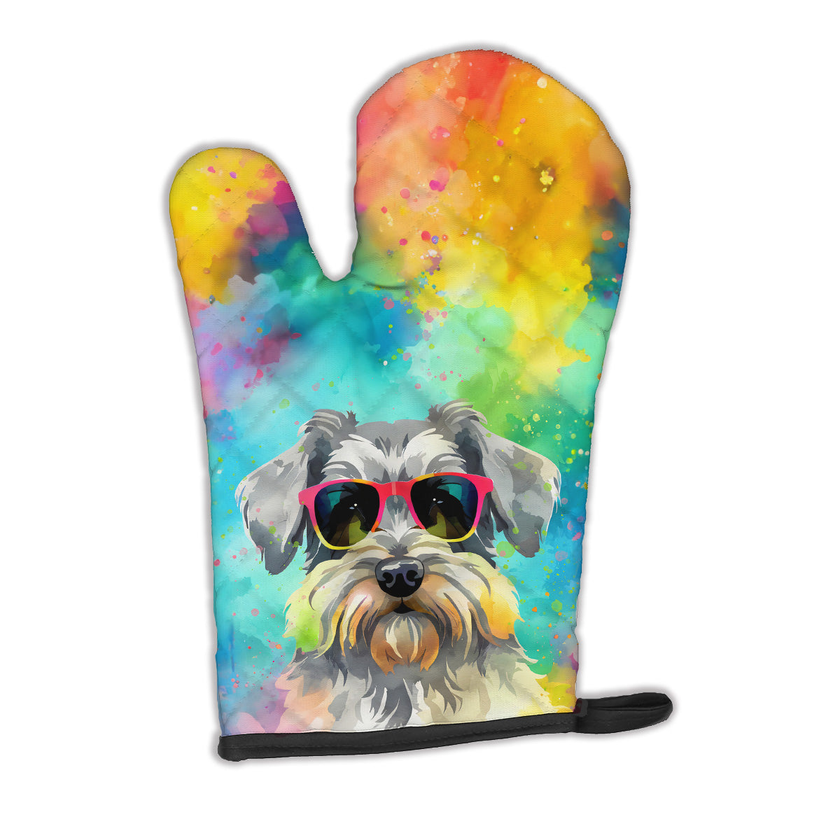 12 x 8.5 in. Unisex Schnauzer Hippie Dawg Polyester Oven Mitt