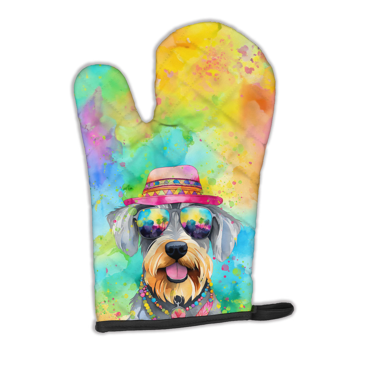 12 x 8.5 in. Unisex Schnauzer Hippie Dawg Polyester Oven Mitt