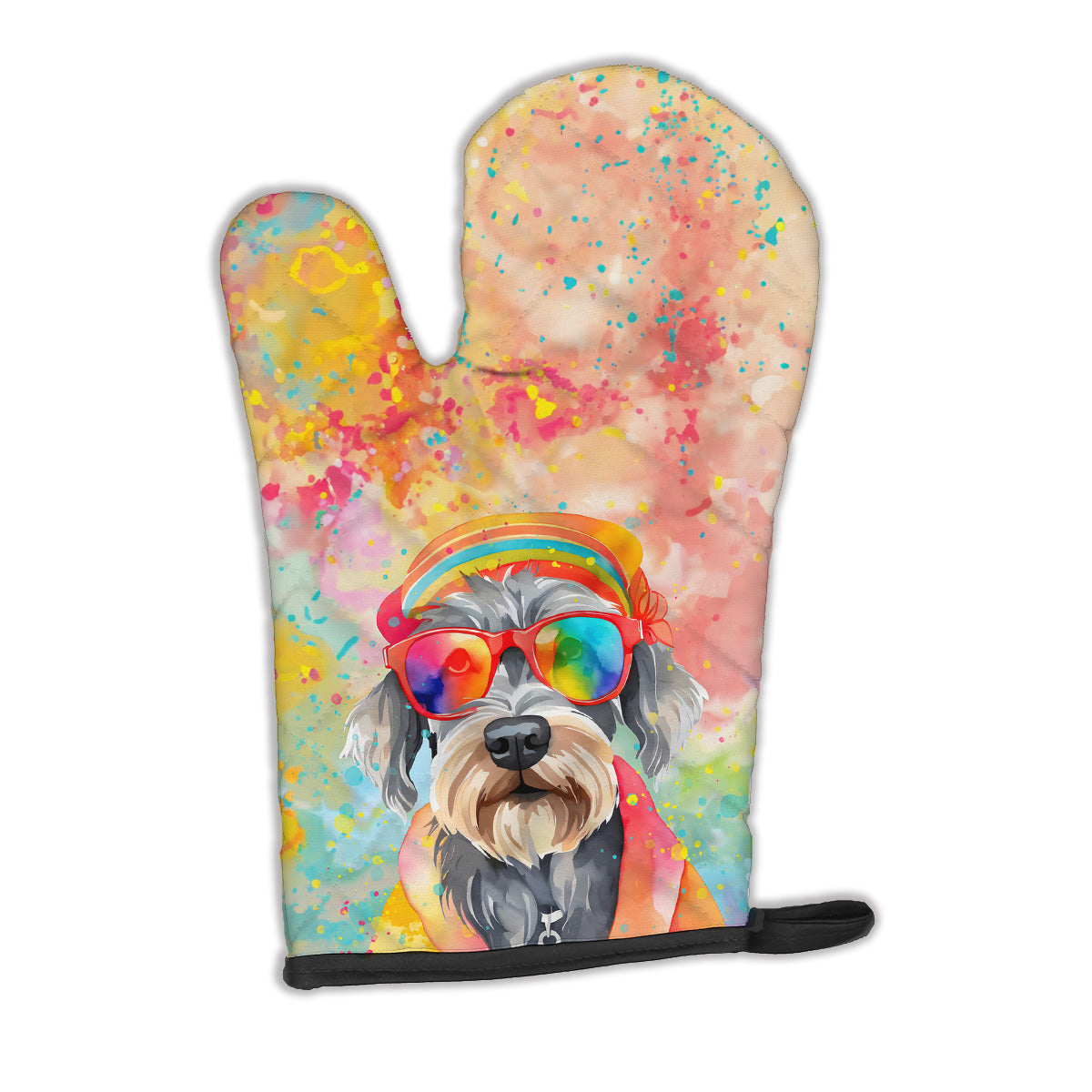 12 x 8.5 in. Unisex Schnauzer Hippie Dawg Polyester Oven Mitt