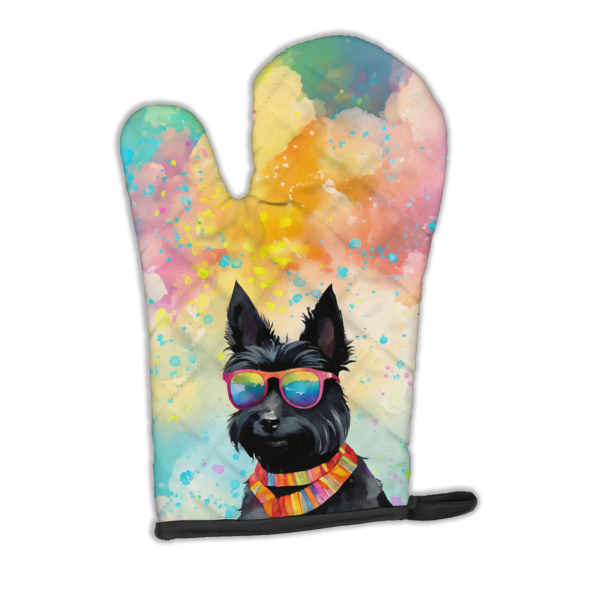 12 x 8.5 in. Unisex Scottish Terrier Hippie Dawg Polyester Oven Mitt