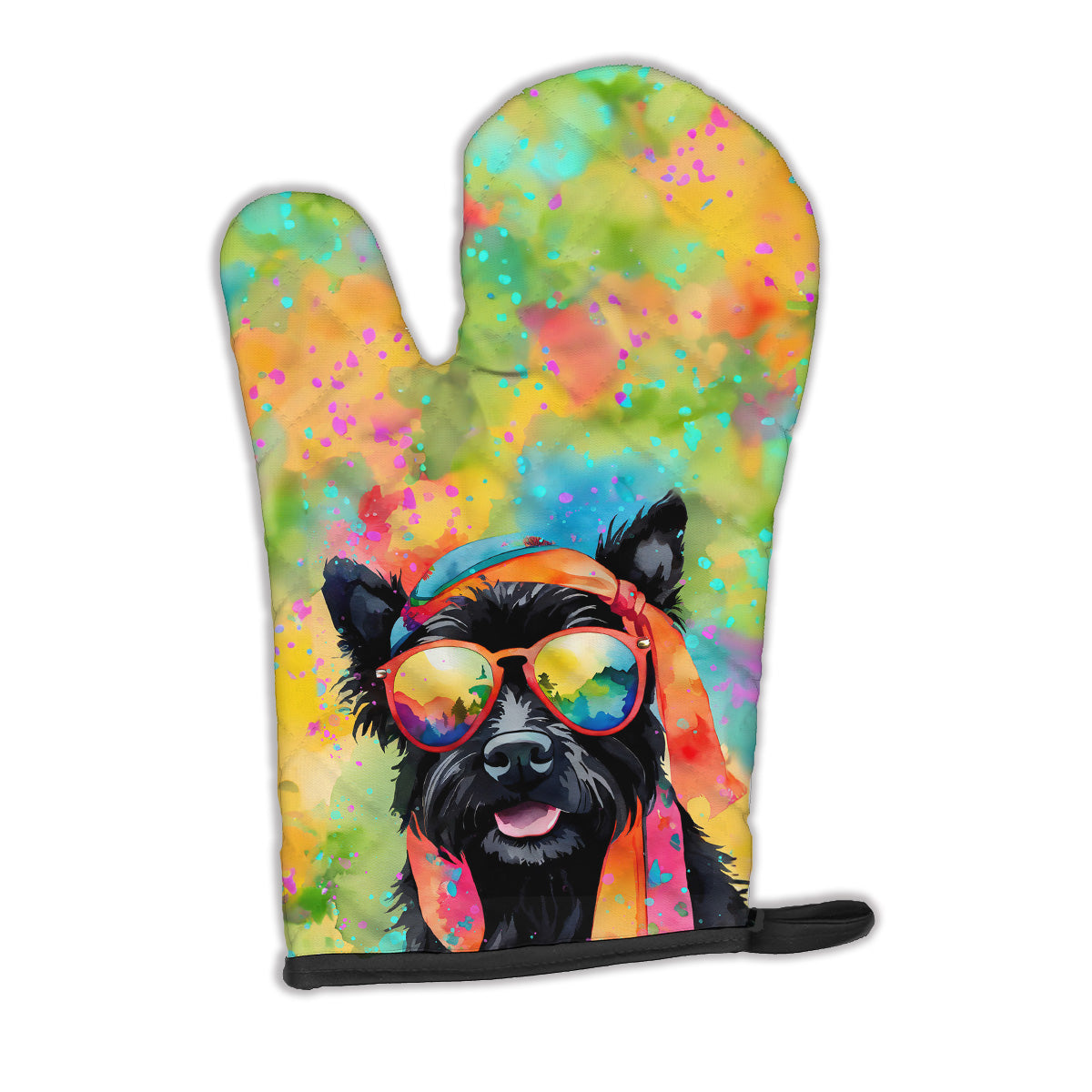 12 x 8.5 in. Unisex Scottish Terrier Hippie Dawg Polyester Oven Mitt
