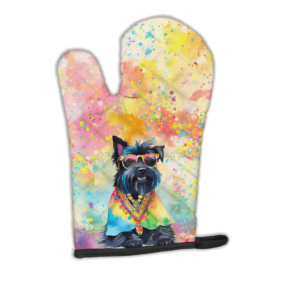 12 x 8.5 in. Unisex Scottish Terrier Hippie Dawg Polyester Oven Mitt