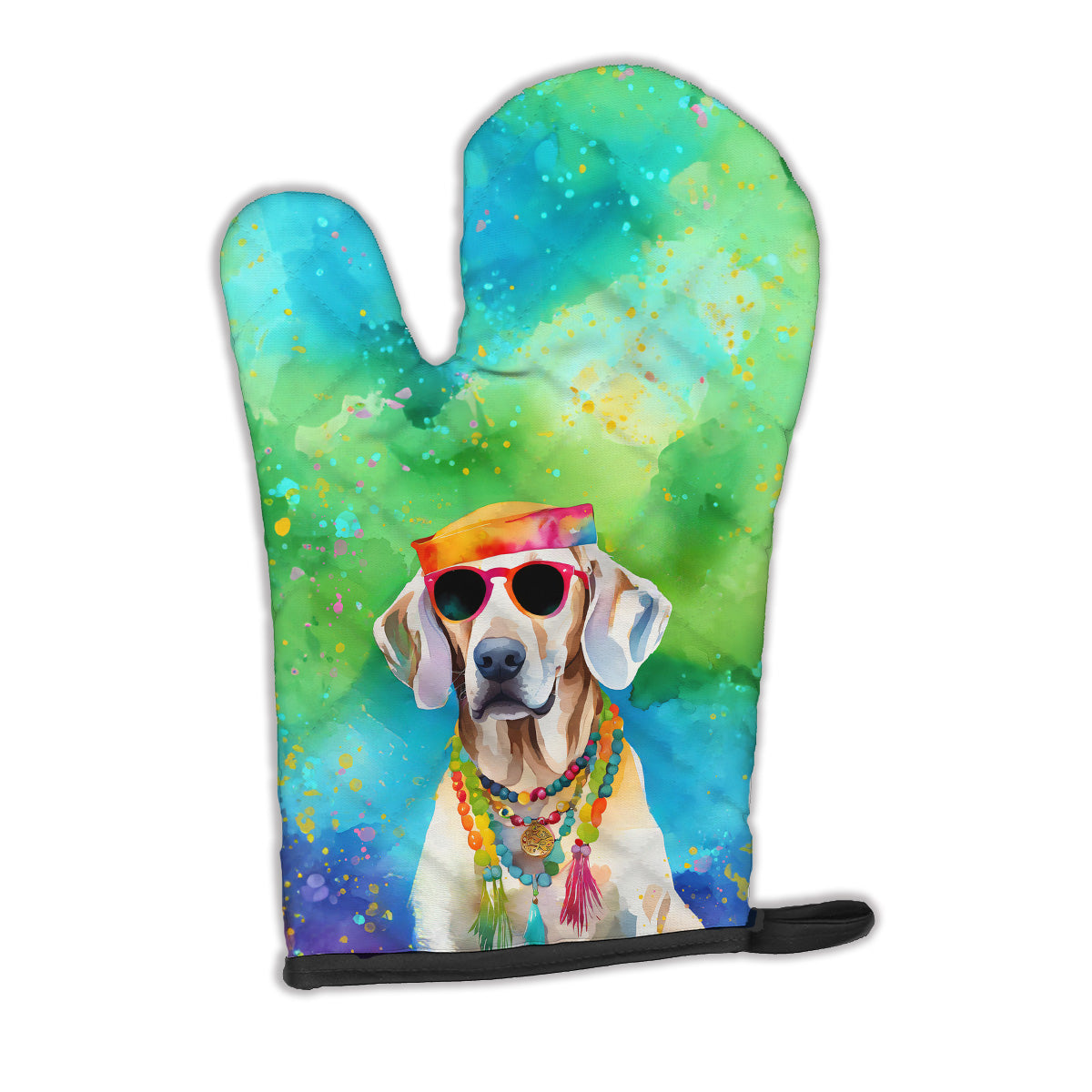 12 x 8.5 in. Unisex Weimaraner Hippie Dawg Polyester Oven Mitt