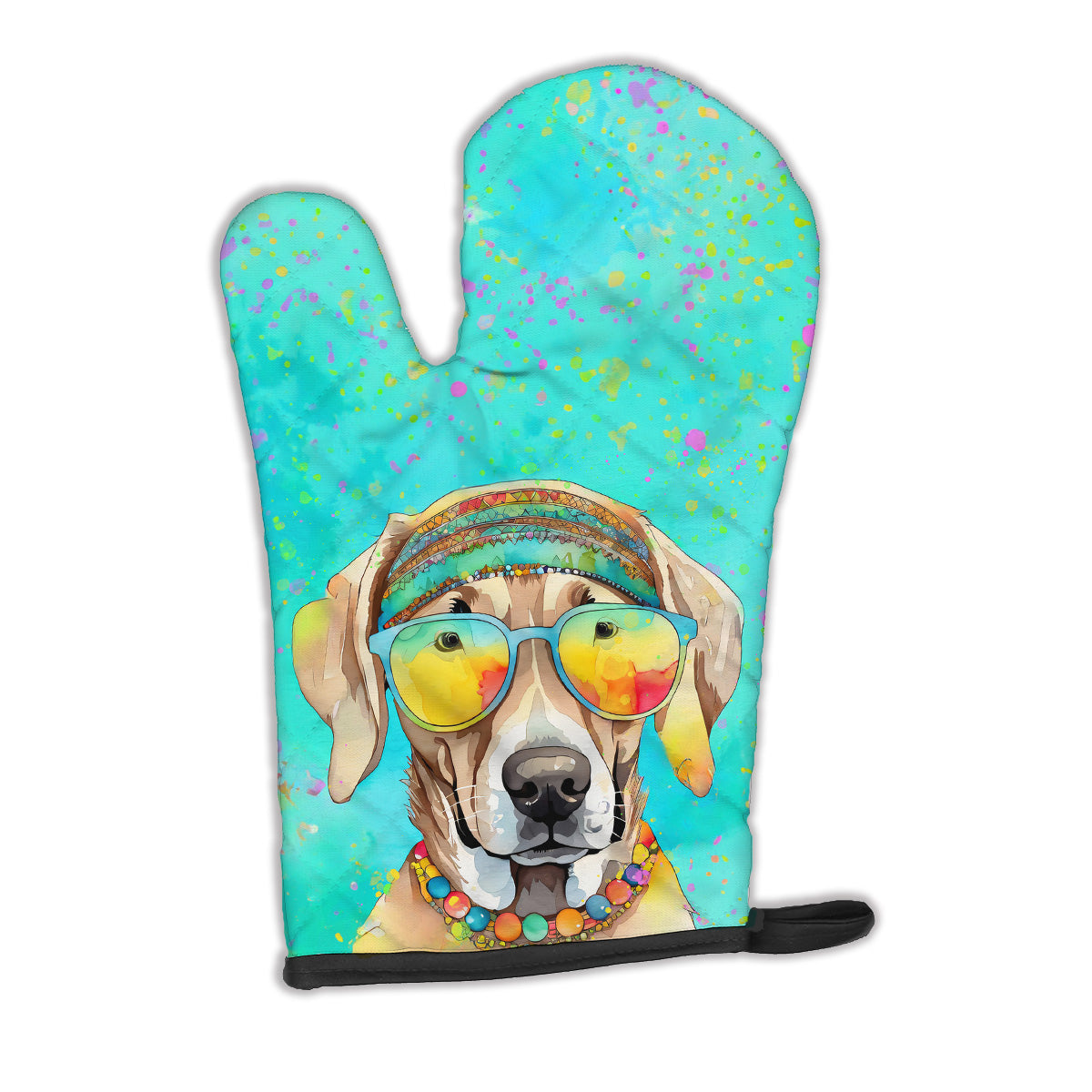 12 x 8.5 in. Unisex Weimaraner Hippie Dawg Polyester Oven Mitt