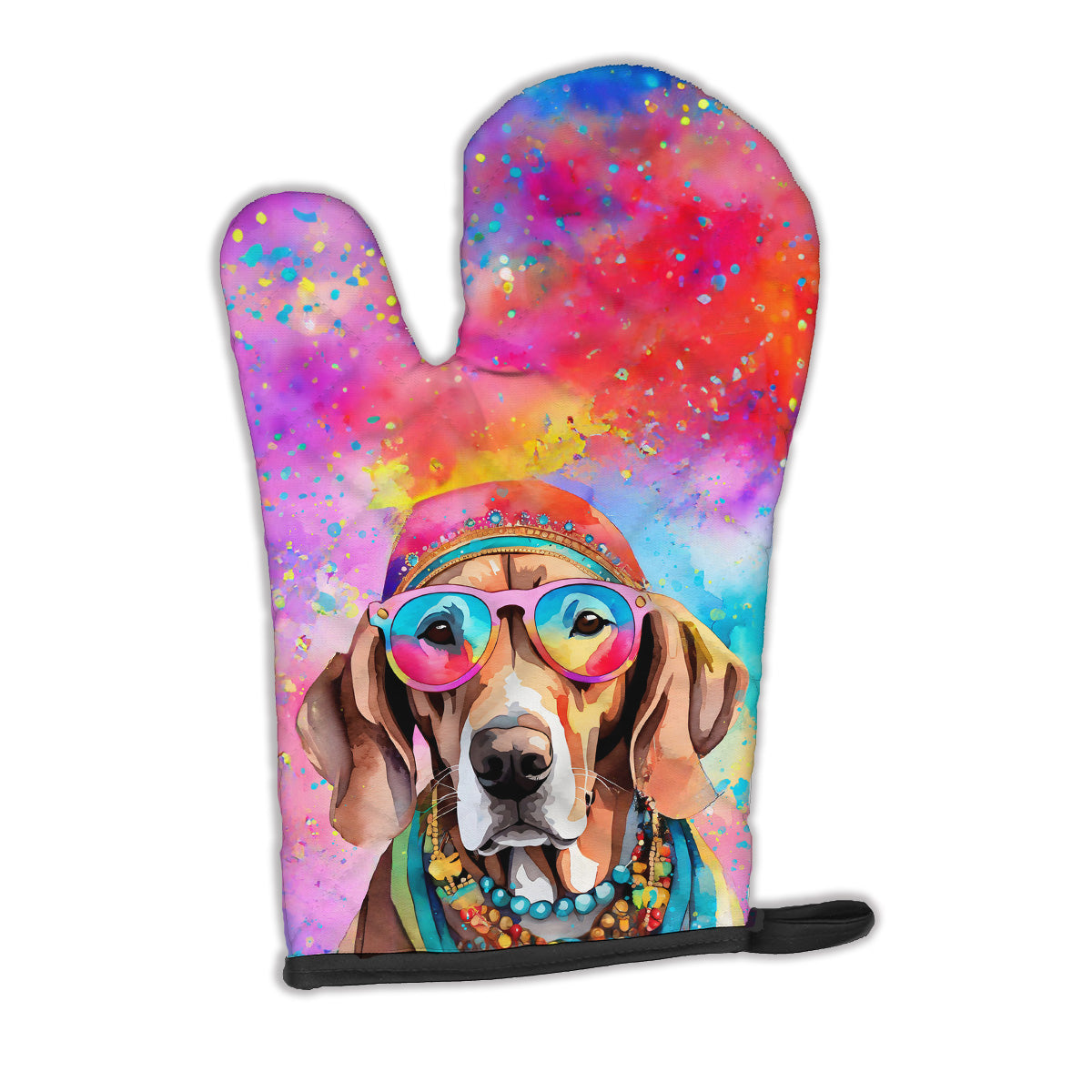 12 x 8.5 in. Unisex Weimaraner Hippie Dawg Polyester Oven Mitt