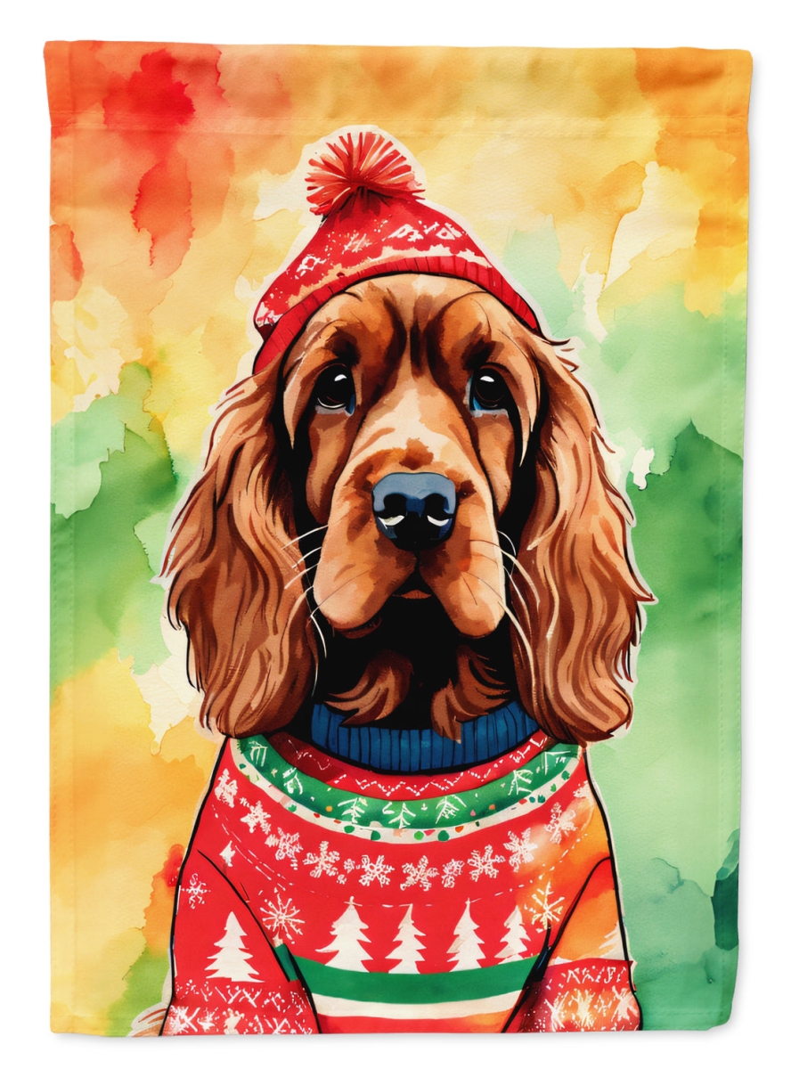 DAC3450GF 15.5 x 11.25 in. English Cocker Spaniel Christmas Polyester Fabric Garden Flag