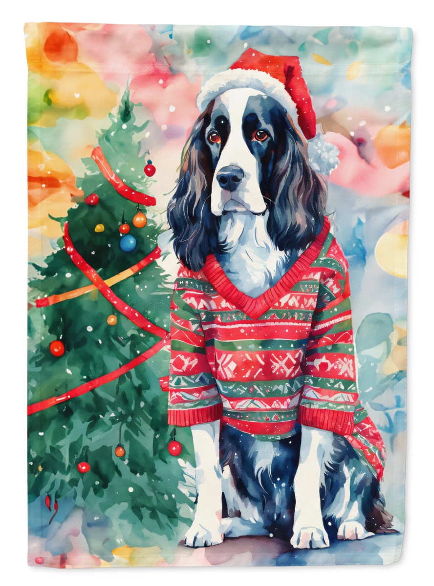 15.5 x 11.25 in. Unisex English Springer Spaniel Christmas Polyester Fabric Garden Flag