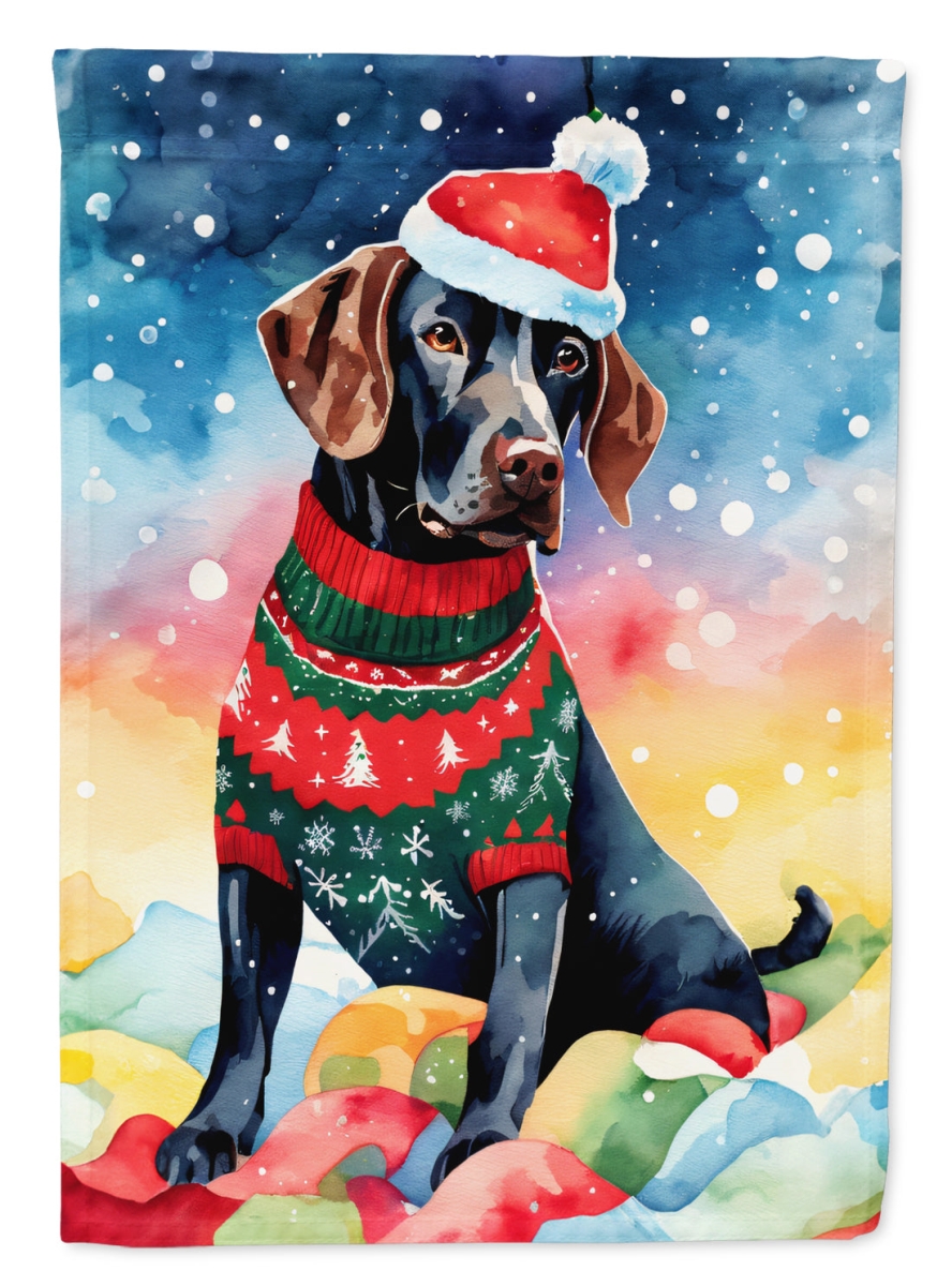 DAC3468GF 15.5 x 11.25 in. German Shorthaired Pointer Christmas Polyester Fabric Garden Flag