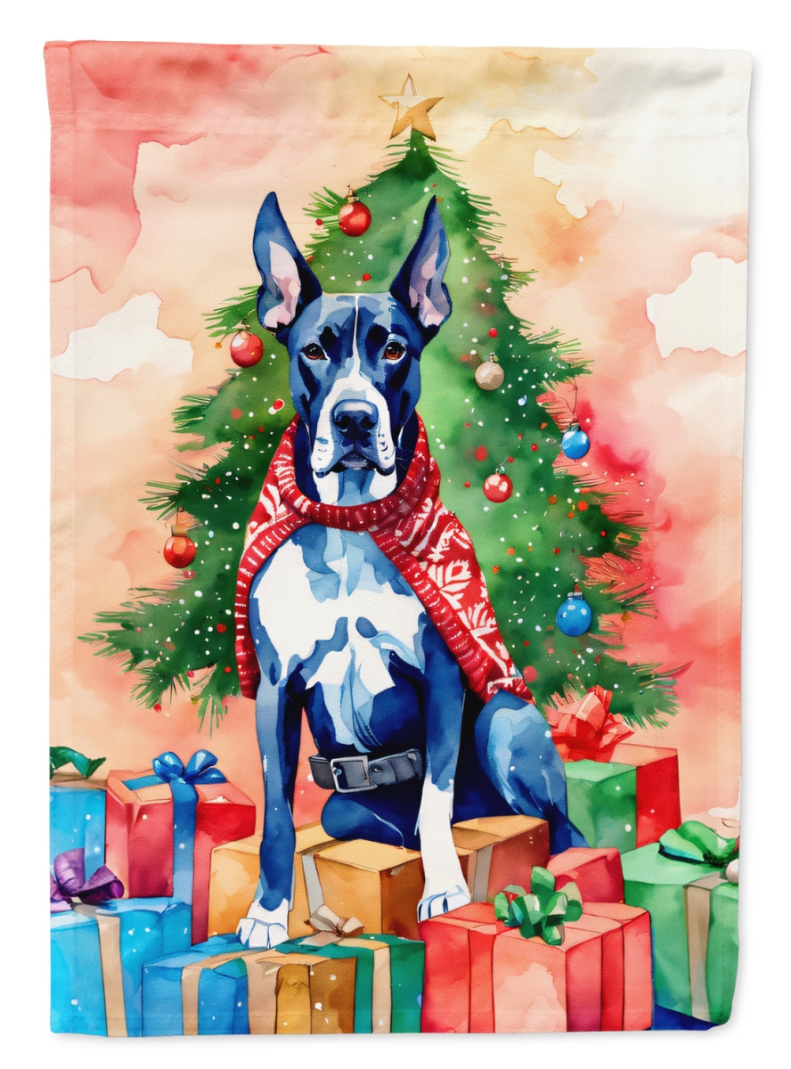 DAC3482GF 15.5 x 11.25 in. Great Dane Christmas Polyester Fabric Garden Flag
