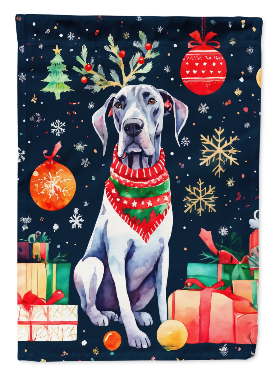 DAC3485GF 15.5 x 11.25 in. Great Dane Christmas Polyester Fabric Garden Flag