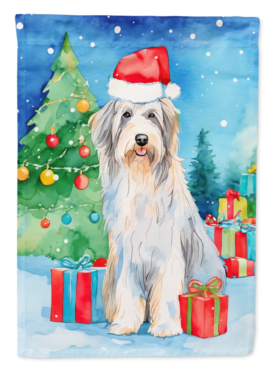 DAC3355CHF 40 x 28 in. Bearded Collie Christmas Polyester House Flag