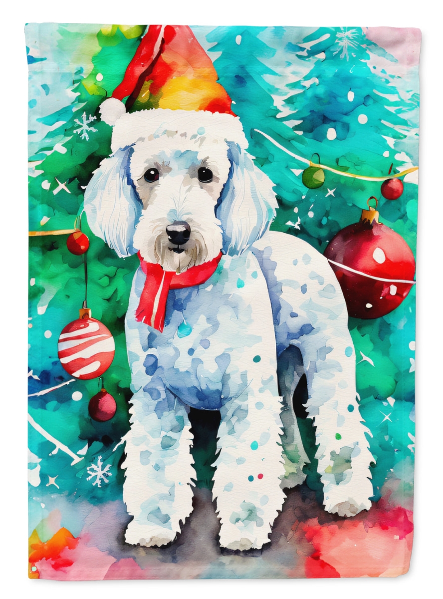 DAC3357CHF 40 x 28 in. Bedlington Terrier Christmas Polyester House Flag