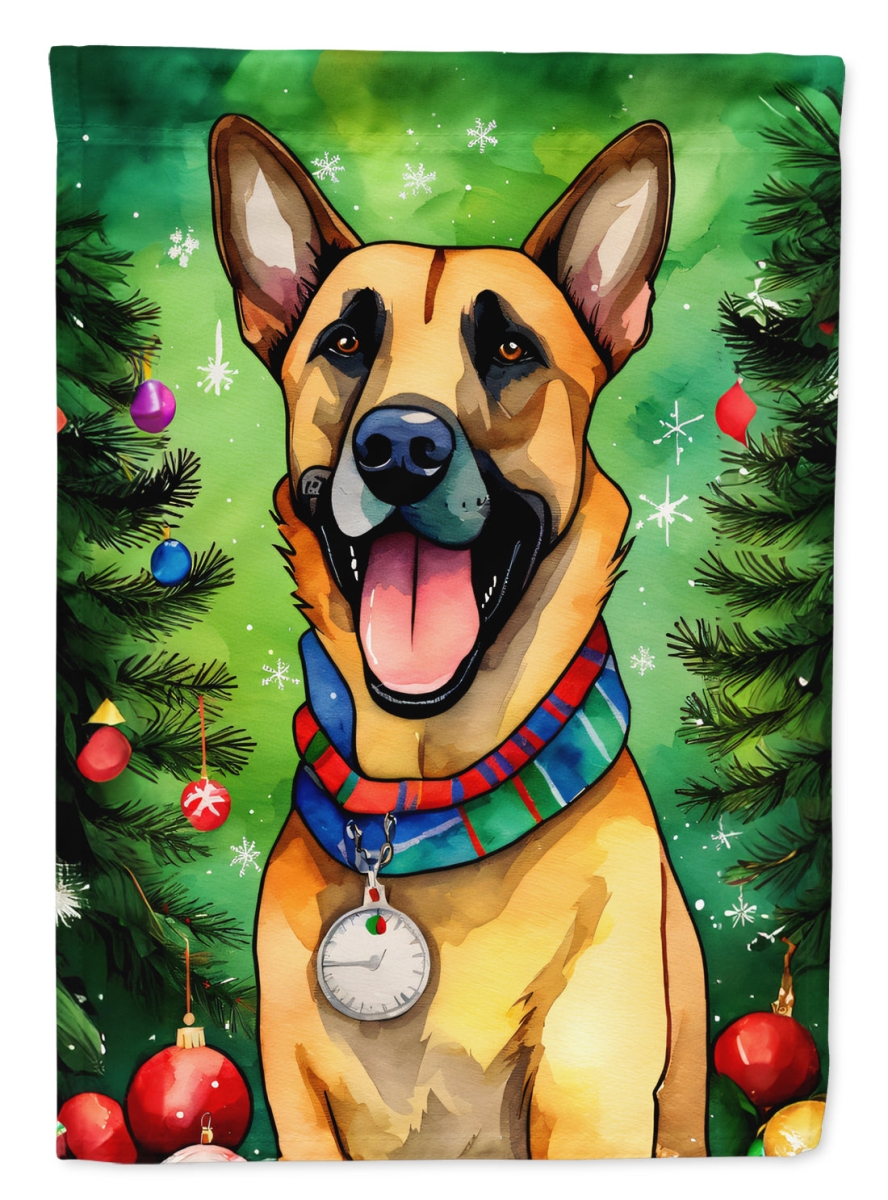 40 x 28 in. Unisex Belgian Malinois Christmas Polyester House Flag